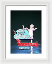 Load image into Gallery viewer, Vintage Motel Sign - Nite Cap - Framed Print