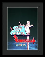 Load image into Gallery viewer, Vintage Motel Sign - Nite Cap - Framed Print