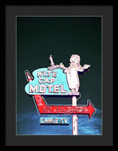 Load image into Gallery viewer, Vintage Motel Sign - Nite Cap - Framed Print