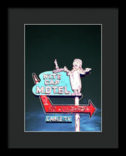 Load image into Gallery viewer, Vintage Motel Sign - Nite Cap - Framed Print