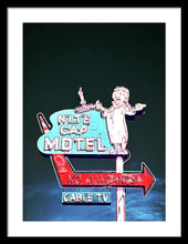 Load image into Gallery viewer, Vintage Motel Sign - Nite Cap - Framed Print