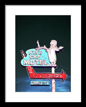 Load image into Gallery viewer, Vintage Motel Sign - Nite Cap - Framed Print