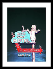 Load image into Gallery viewer, Vintage Motel Sign - Nite Cap - Framed Print