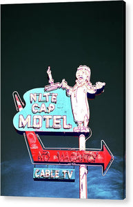 Vintage Motel Sign - Nite Cap - Acrylic Print