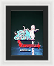 Load image into Gallery viewer, Vintage Motel Sign - Nite Cap - Framed Print