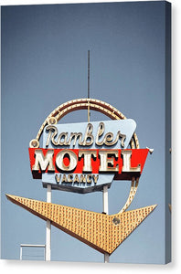 Vintage Motel Sign - Rambler - Canvas Print