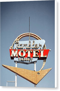 Vintage Motel Sign - Rambler - Canvas Print