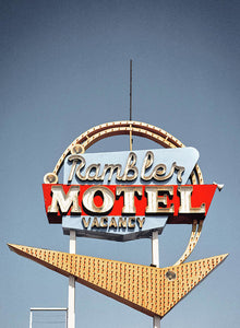 Vintage Motel Sign - Rambler - Art Print