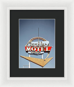 Vintage Motel Sign - Rambler - Framed Print