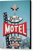 Load image into Gallery viewer, Vintage Motel Sign - Sky Lit - Canvas Print