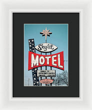 Load image into Gallery viewer, Vintage Motel Sign - Sky Lit - Framed Print