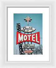 Load image into Gallery viewer, Vintage Motel Sign - Sky Lit - Framed Print