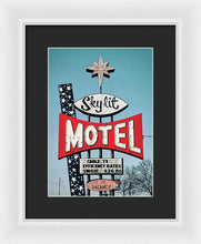 Load image into Gallery viewer, Vintage Motel Sign - Sky Lit - Framed Print