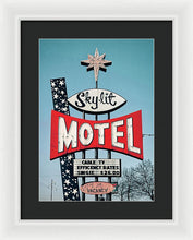 Load image into Gallery viewer, Vintage Motel Sign - Sky Lit - Framed Print