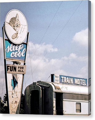 Vintage Motel Sign - Sleep Cool - Canvas Print