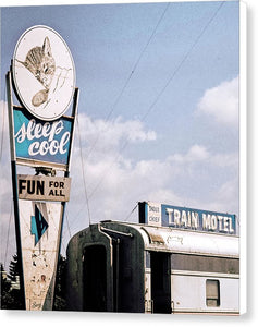 Vintage Motel Sign - Sleep Cool - Canvas Print