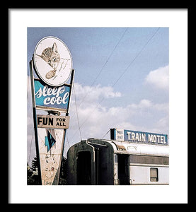 Vintage Motel Sign - Sleep Cool - Framed Print