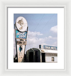 Vintage Motel Sign - Sleep Cool - Framed Print