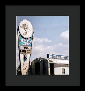 Vintage Motel Sign - Sleep Cool - Framed Print