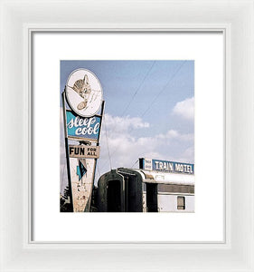 Vintage Motel Sign - Sleep Cool - Framed Print