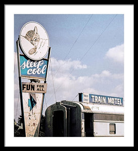 Vintage Motel Sign - Sleep Cool - Framed Print