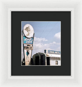 Vintage Motel Sign - Sleep Cool - Framed Print