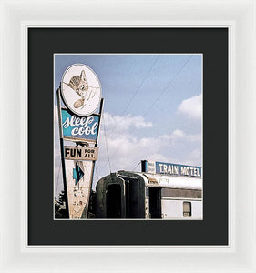 Vintage Motel Sign - Sleep Cool - Framed Print