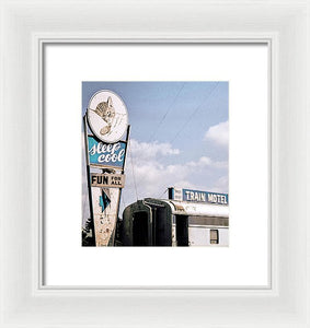 Vintage Motel Sign - Sleep Cool - Framed Print