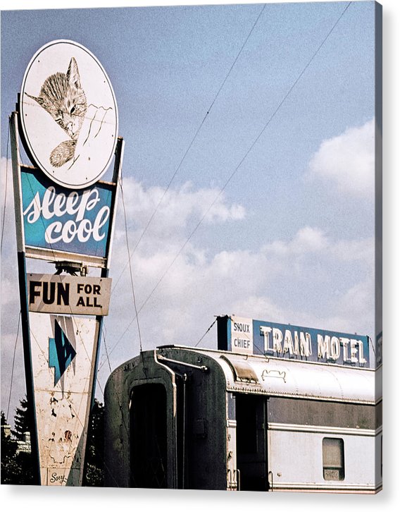 Vintage Motel Sign - Sleep Cool - Acrylic Print