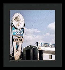 Vintage Motel Sign - Sleep Cool - Framed Print