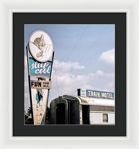 Vintage Motel Sign - Sleep Cool - Framed Print