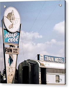 Vintage Motel Sign - Sleep Cool - Acrylic Print