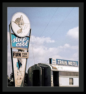 Vintage Motel Sign - Sleep Cool - Framed Print