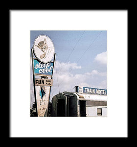 Vintage Motel Sign - Sleep Cool - Framed Print