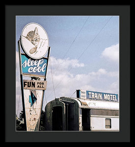 Vintage Motel Sign - Sleep Cool - Framed Print