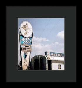 Vintage Motel Sign - Sleep Cool - Framed Print