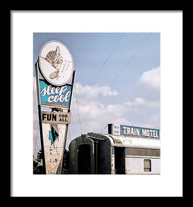 Vintage Motel Sign - Sleep Cool - Framed Print