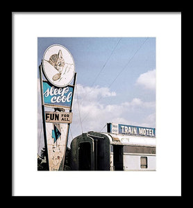 Vintage Motel Sign - Sleep Cool - Framed Print