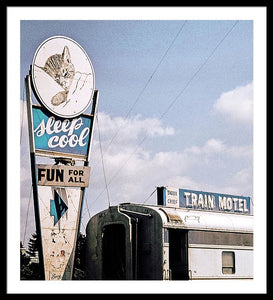 Vintage Motel Sign - Sleep Cool - Framed Print