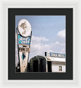 Vintage Motel Sign - Sleep Cool - Framed Print