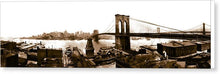 Load image into Gallery viewer, Vintage Scenic View _ Brroklyn Bridge In Sepia - Canvas Print