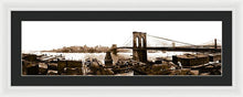 Load image into Gallery viewer, Vintage Scenic View _ Brroklyn Bridge In Sepia - Framed Print