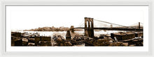 Load image into Gallery viewer, Vintage Scenic View _ Brroklyn Bridge In Sepia - Framed Print