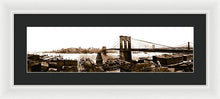 Load image into Gallery viewer, Vintage Scenic View _ Brroklyn Bridge In Sepia - Framed Print