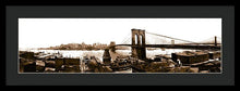 Load image into Gallery viewer, Vintage Scenic View _ Brroklyn Bridge In Sepia - Framed Print