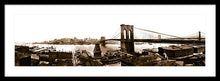 Load image into Gallery viewer, Vintage Scenic View _ Brroklyn Bridge In Sepia - Framed Print