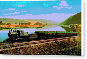 Vintage Scenic View - Black Diamond Train - Canvas Print