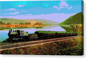 Vintage Scenic View - Black Diamond Train - Canvas Print