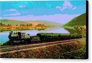 Vintage Scenic View - Black Diamond Train - Canvas Print