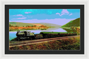 Vintage Scenic View - Black Diamond Train - Framed Print